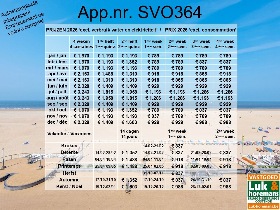 LUXUEUS VAKANTIE APPARTEMENT MET ZICHT OP ZEE EN STAD 