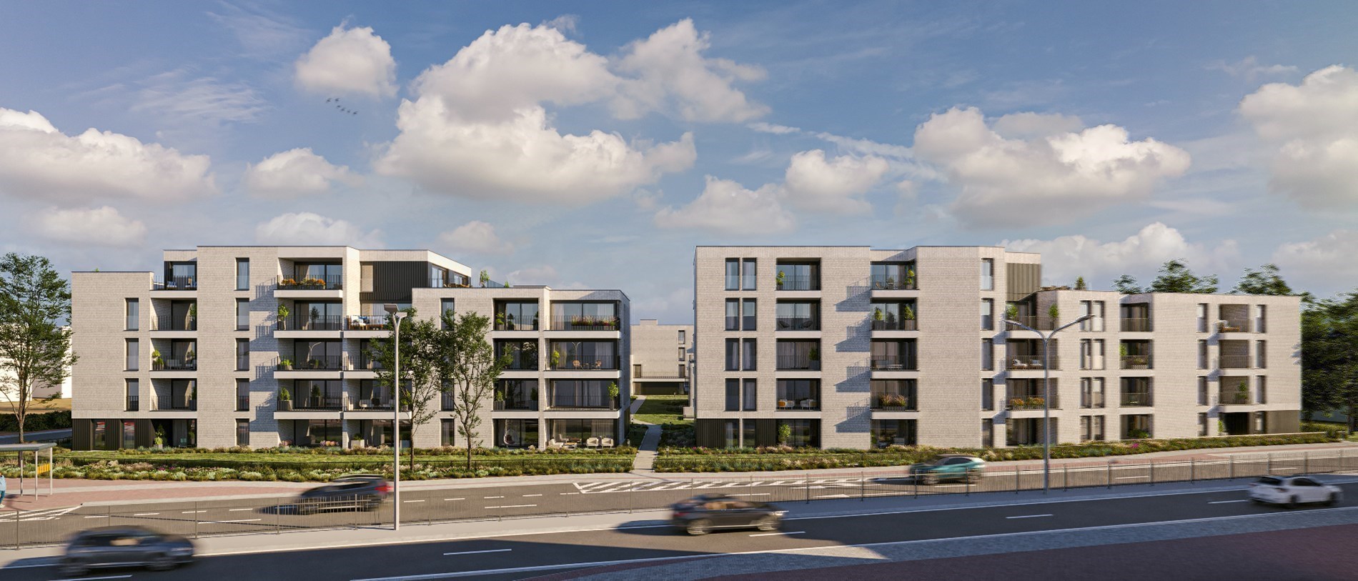 Appartement op de 3de verdieping van 94,40m² met twee slaapkamers 