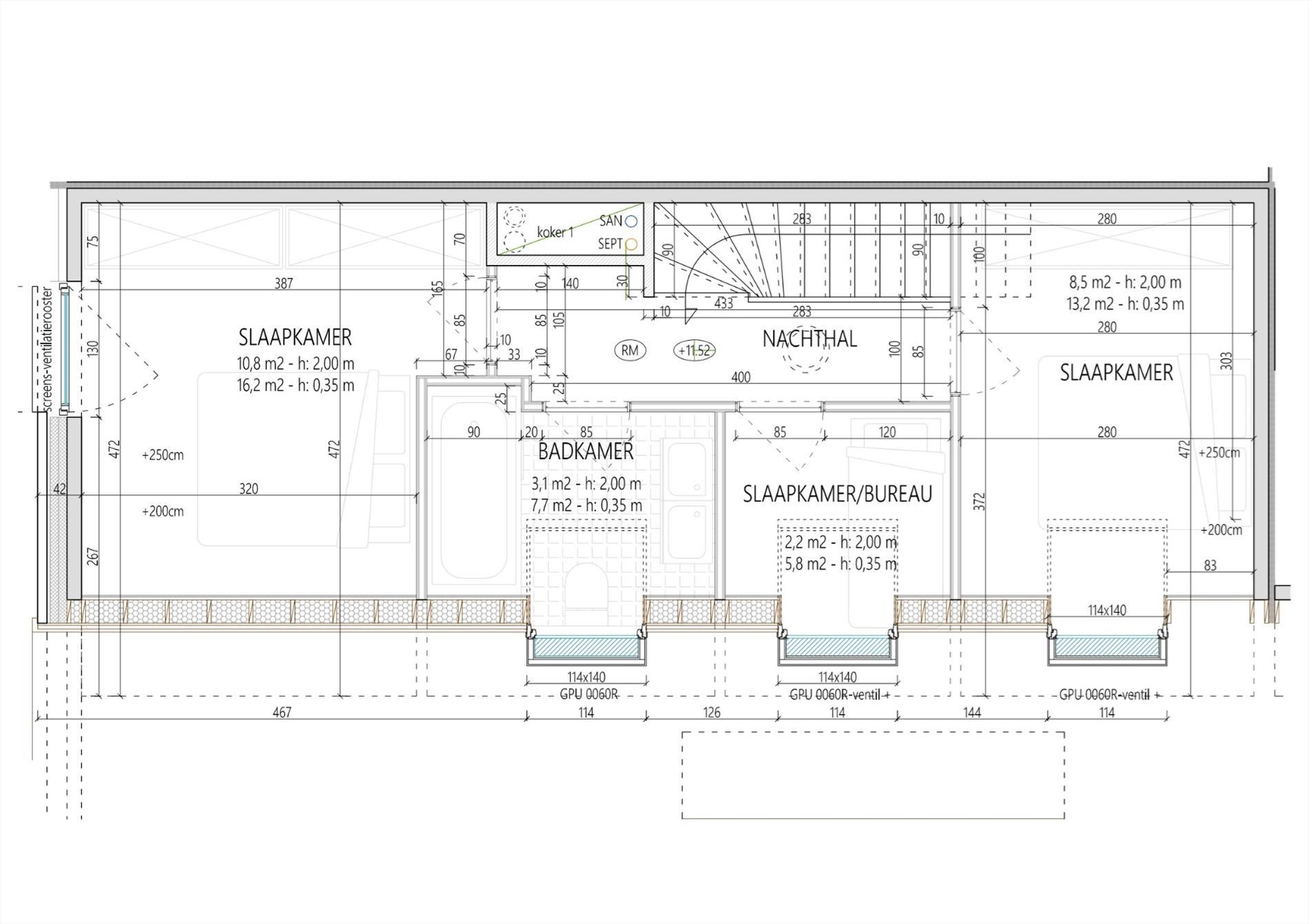 Duplex appartement met 3 slaapkamers 