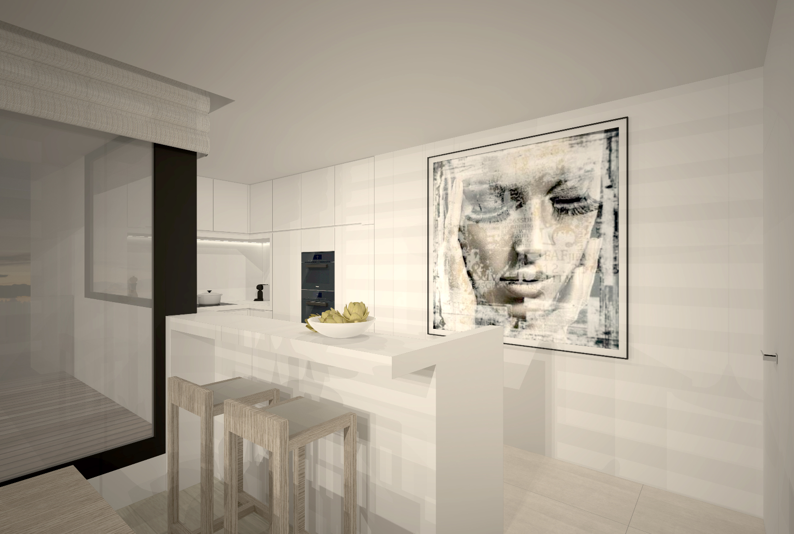 Appartement op de 11de verdieping van 127m² met twee slaapkamers 