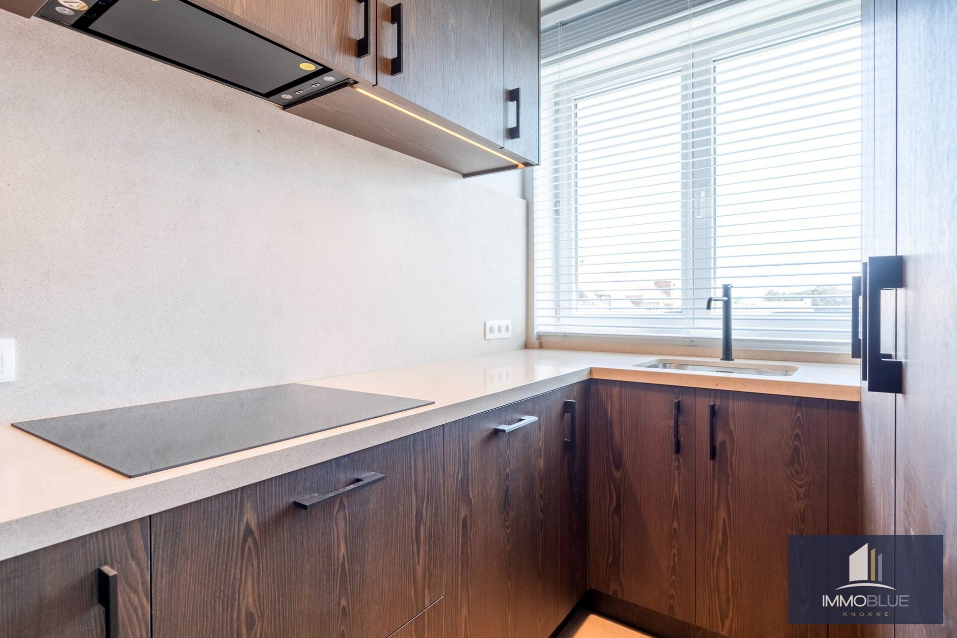 Situé dans un endroit calme, cet appartement entièrement rénové offre une vue dégagée sur les villas. 