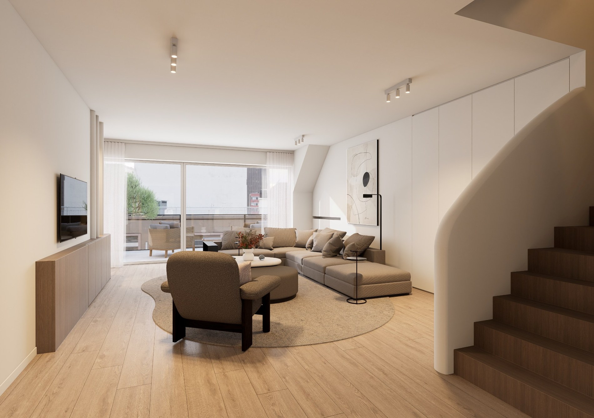 Luxueus renovatieproject voorzien van een duplex met 3 slaapkamers gelegen te Dumortierlaan (2 terrassen!) 