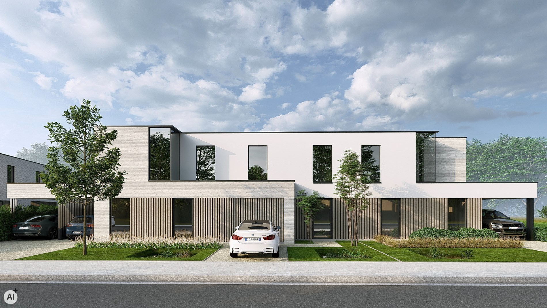 Halfopen nieuwbouwwoning met carport en tuin op 371m² 