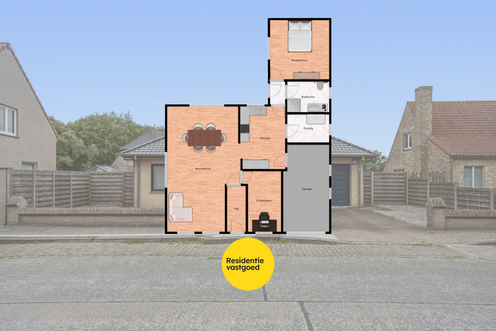 Verzorgde alleenstaande bungalow met tuin, garage en groot terras in het rustige Ettelgem 