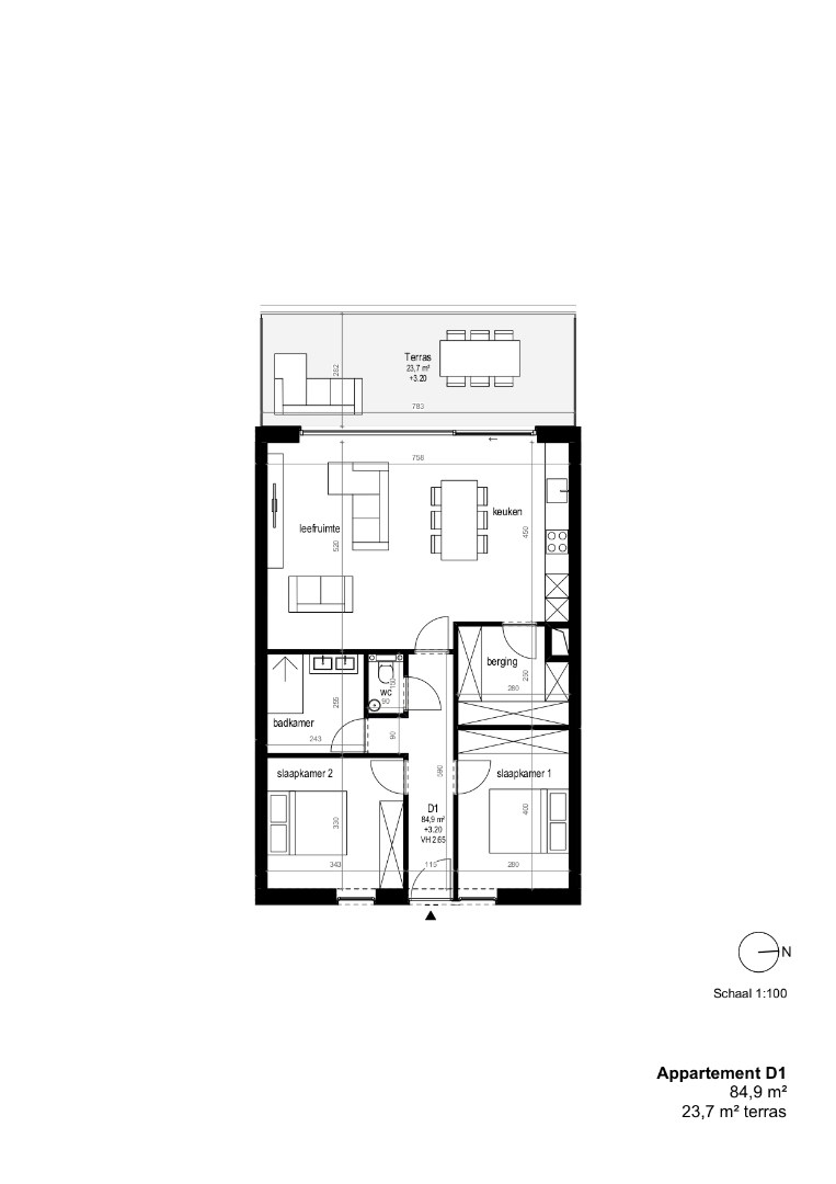 Appartement op de eerste verdieping 