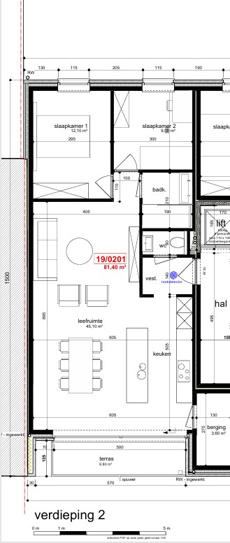 Nieuwbouwappartement op de tweede verdieping met 2 slaapkamers en terras 