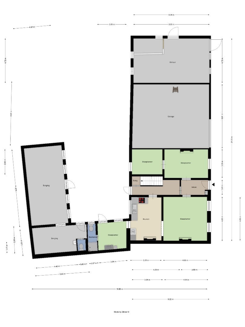 Mogelijkheid om te splitsen in 2 woningen - Half open bebouwing (hoeve) met 5 slaapkamers, tuin, terras en zeer ruime garage in Oorbeek (Tienen)! – EPC 730 kWh/m² - bewoonbare opp. 195 m² 