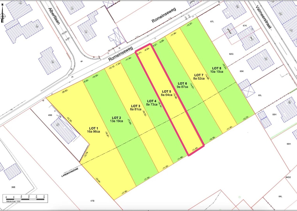 Bouwgrond van 864 m² voor halfopen bebouwing 