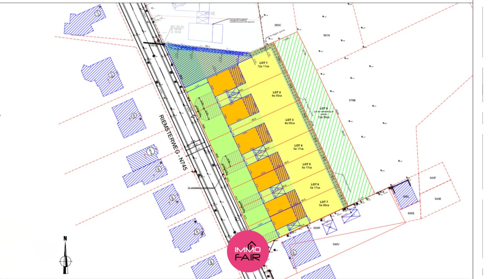 Bouwgrond van 800 m² voor open bebouwing met zicht op de velden 