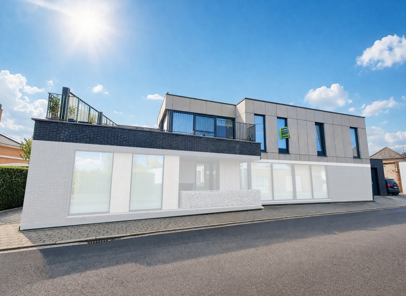 Recent appartement op het 1e verdiep met ruim terras en garage 