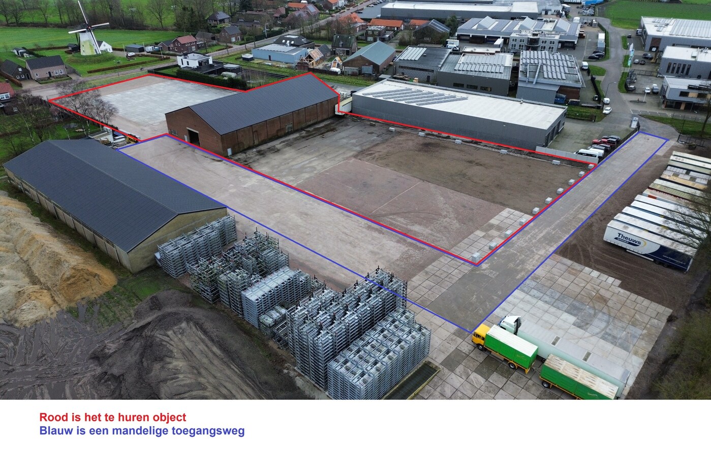 Te huur: “Opslag/overslaghal met buiten terrein”  aan de Rijt 31 te Luyksgestel, voorheen van KLG met buitenterrein. 