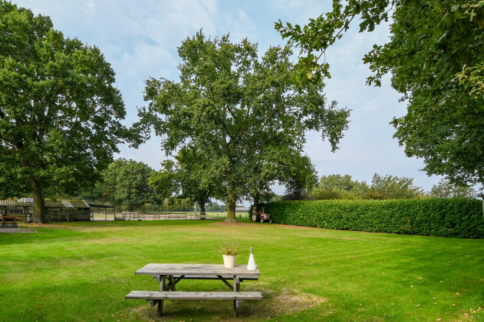 Vrijstaand woonhuis met inpandige garage, stal met 2 paardenboxen, vrijstaande inloopstal en verlichte zandpaddock met longeercirkel op een perceel van ruim 18.500 m2. Ideaal voor paardenliefhebbers. 