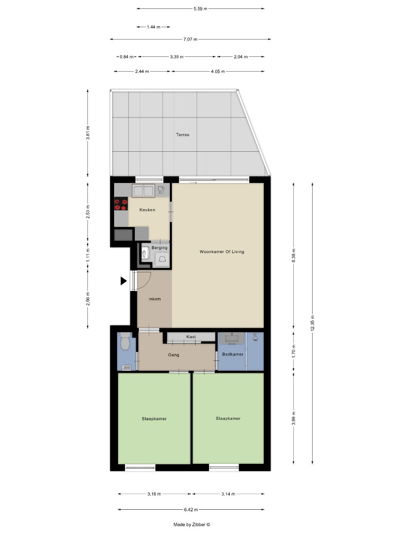 Appartement met 2 slaapkamers, carport en private kelderberging in Kessel-Lo! - EPC 92 kWh/m² - bewoonbare opp. 88 m² 