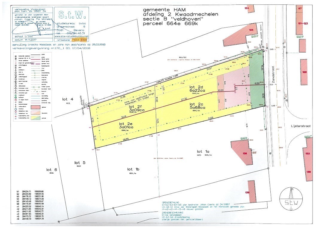 Bouwgrond van 8a 69ca voor halfopen bebouwing in Ham 