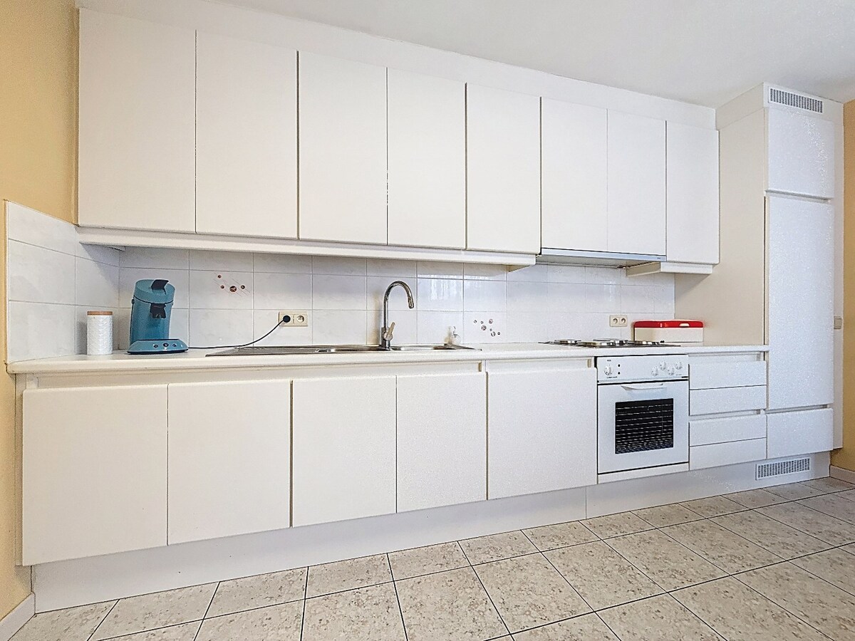 Energiezuinig gelijkvloersapp. met tuintje en garage te centrum Wetteren 