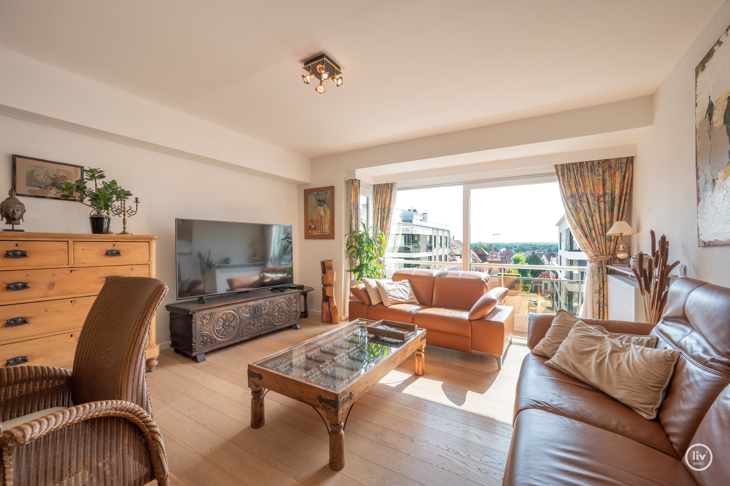 Meublé: Penthouse lumineux et récemment rénové avec une grande terrasse orientée au sud de 19m2, à distance de marche de la plage et des commerces. 