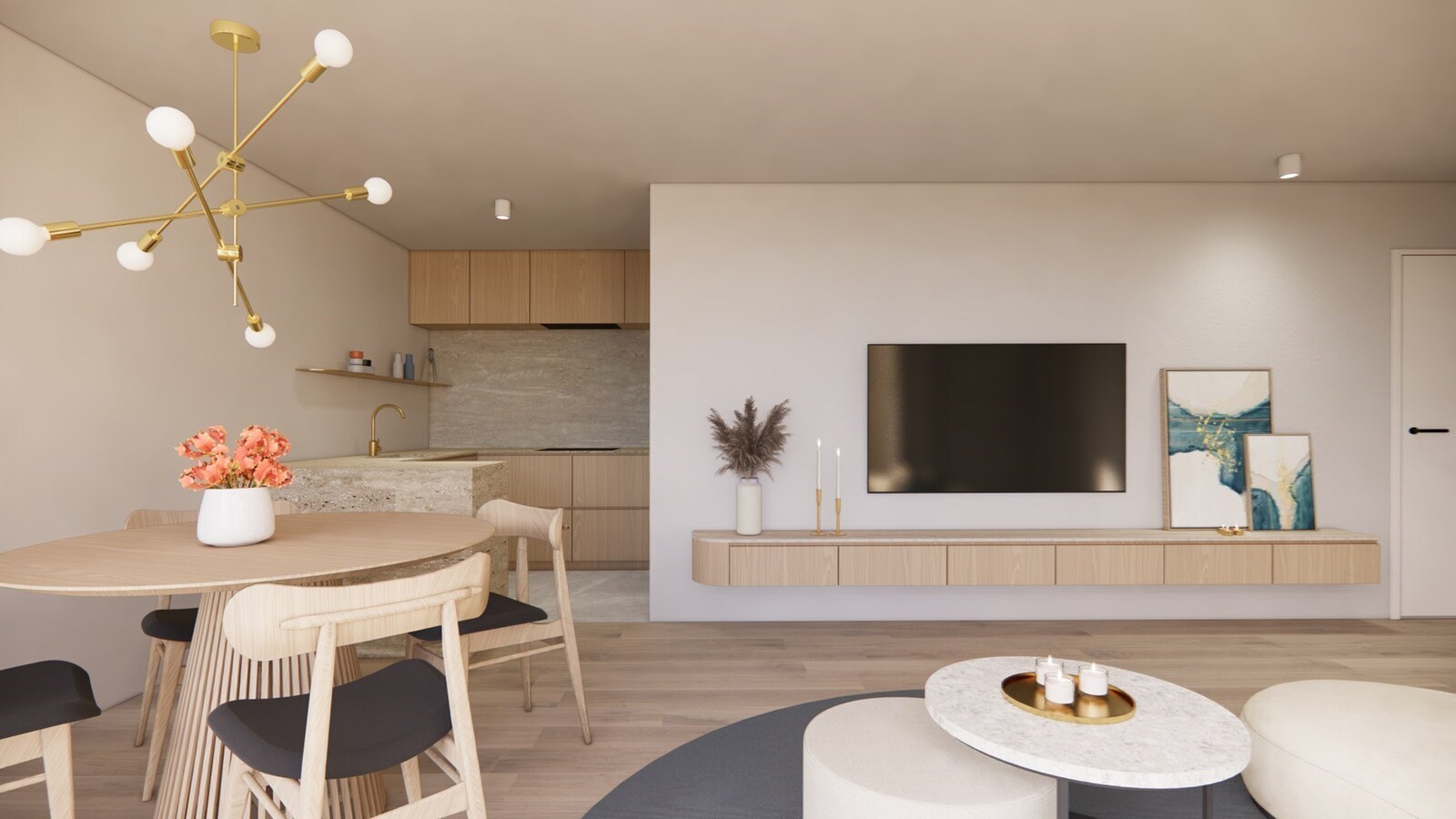 NIEUWBOUW APPARTEMENT MET 1 SLAAPKAMERS IN HET CENTRUM VAN KERMT 