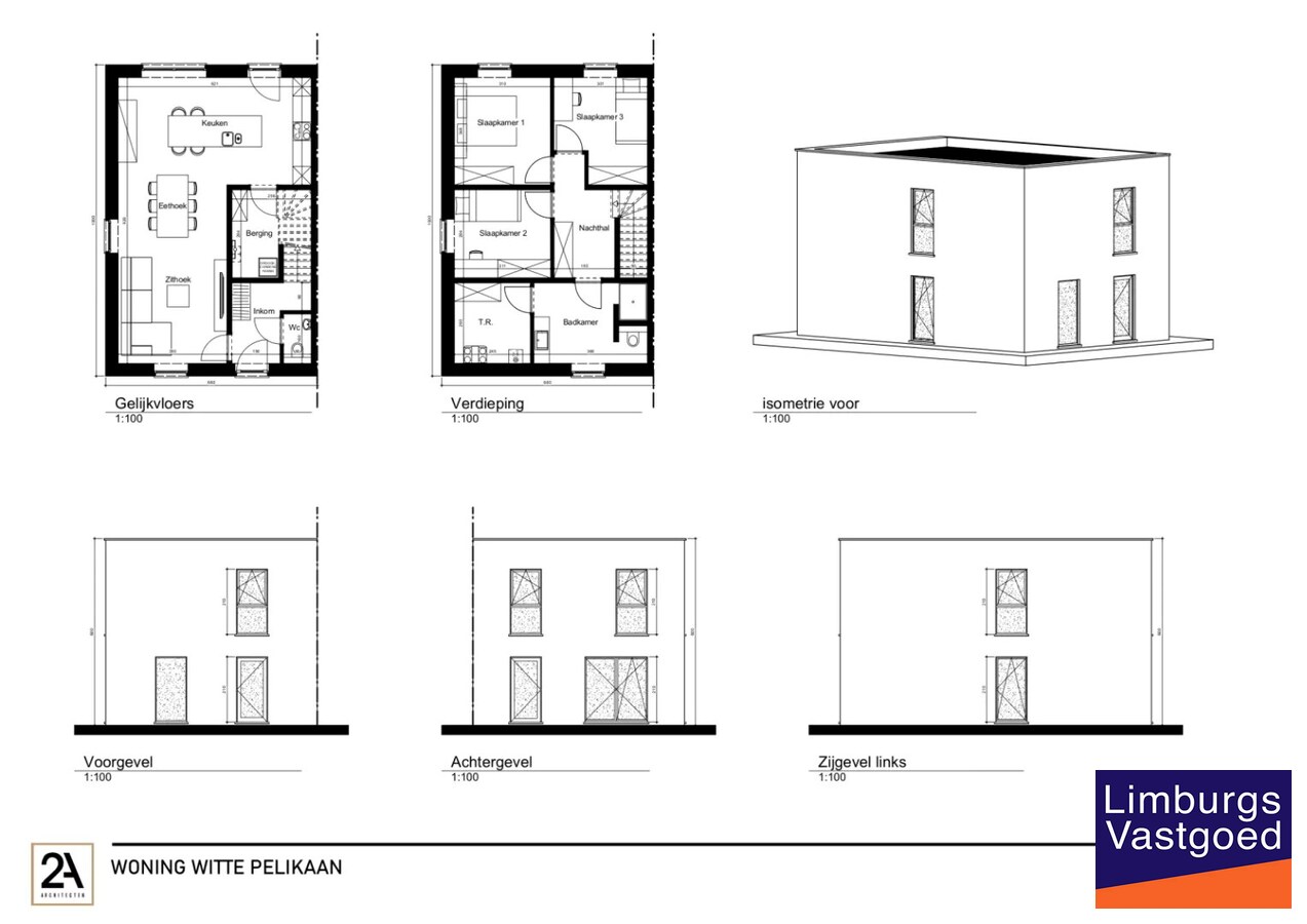 Nieuwbouwwoning, halfopen bebouwing, LOT 1, voor halfopen bebouwing, 4a 89ca, te Houthalen-Helchteren 