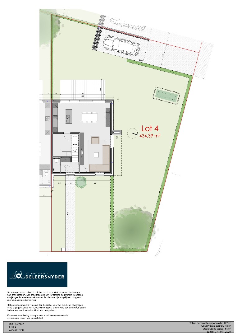 Halfopen nieuwbouwwoning met carport en tuin op 434m² 