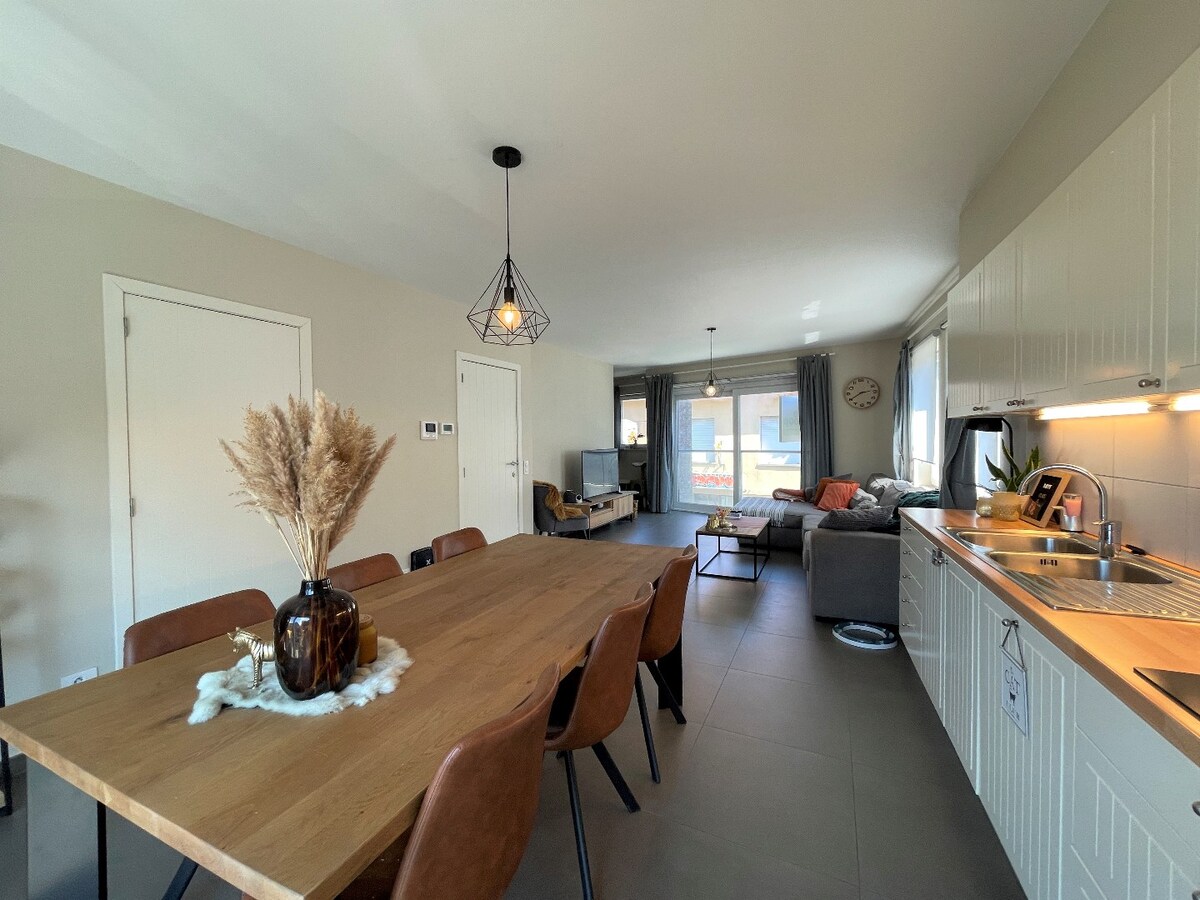 Duplex, nieuwbouwappartement met 3 slaapkamers en terras te centrum Aartrijke (geen gemeenschappelijke kosten) 