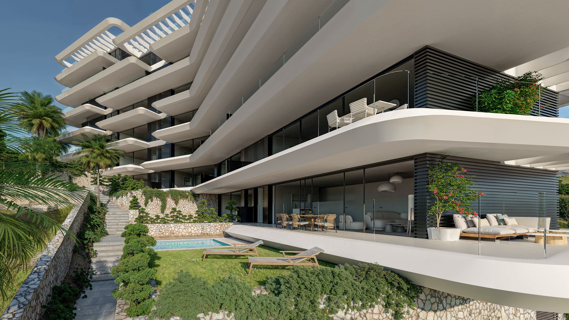 Las Mesas Blue Horizon: Appartements de luxe avec vue panoramique, équipés d'une piscine intérieure, d'une salle de sport et d'un espace bien-être, à proximité du port et du pittoresque Estepona. Vive 