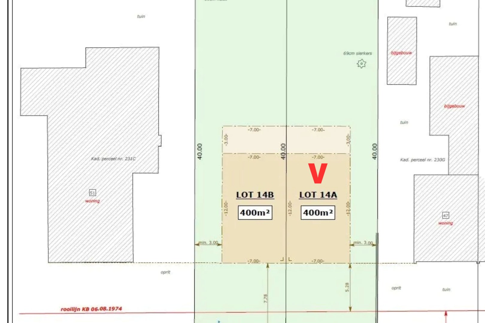 Ruime halfopen bebouwing op 400 m² met Zuid georiënteerde tuin op topligging te Torhout 