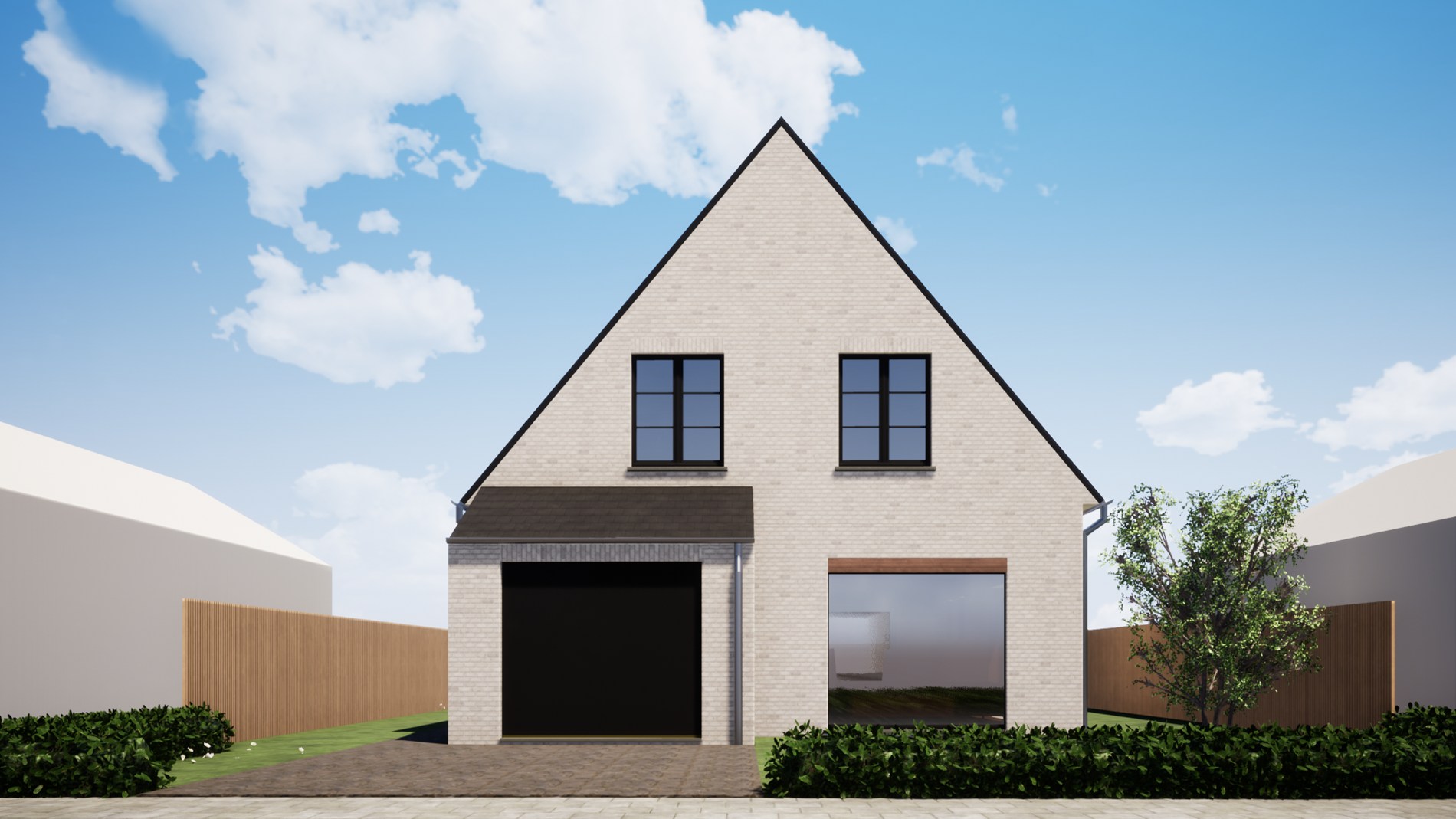 Nieuw te bouwen villa met 3 slaapkamers en garage in Lissewege – privacy, zon en bereikbaarheid in één 