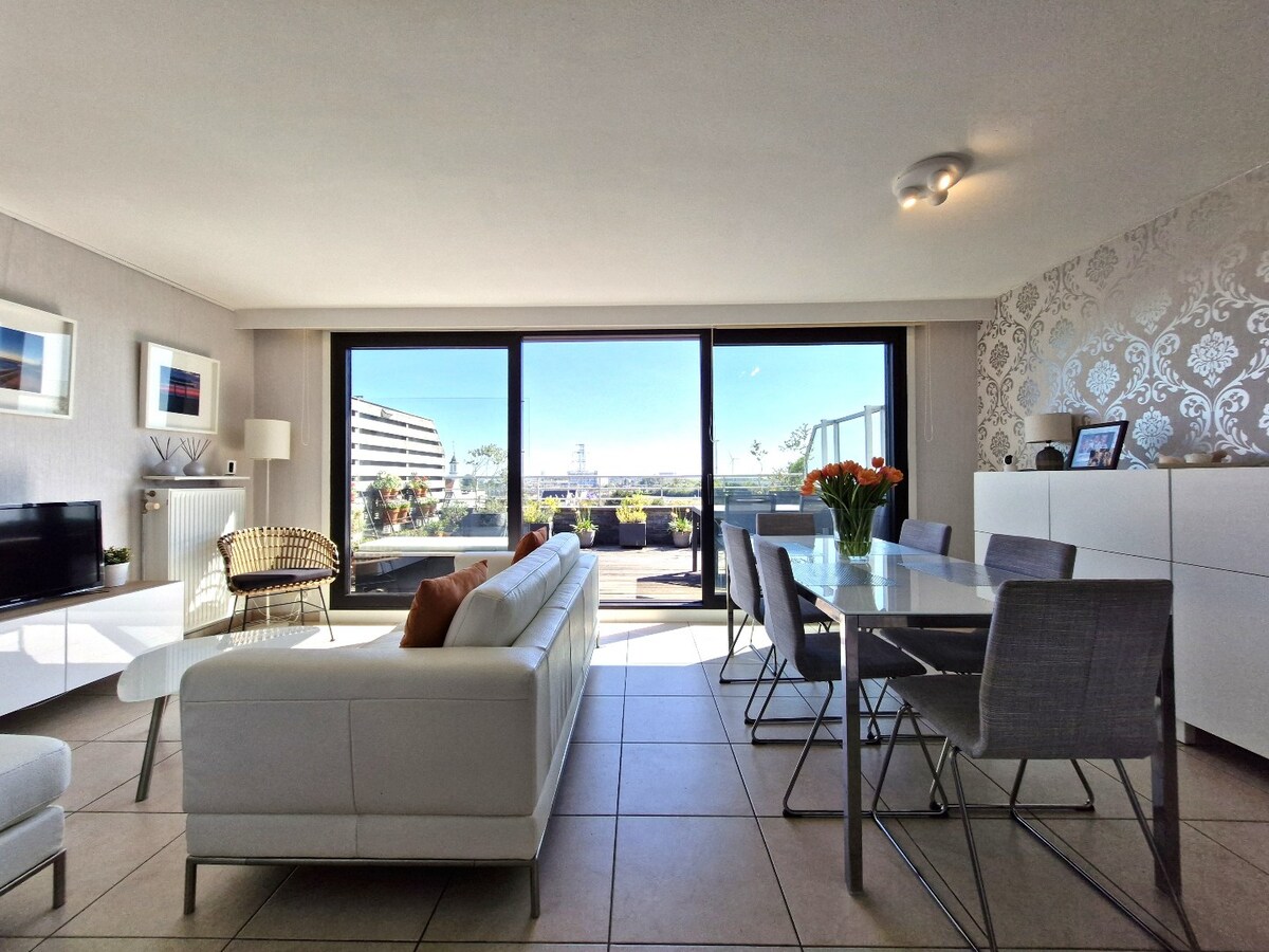 Lichtrijk appartement met groot zonneterras te Zeebrugge – op wandelafstand van de zeedijk 