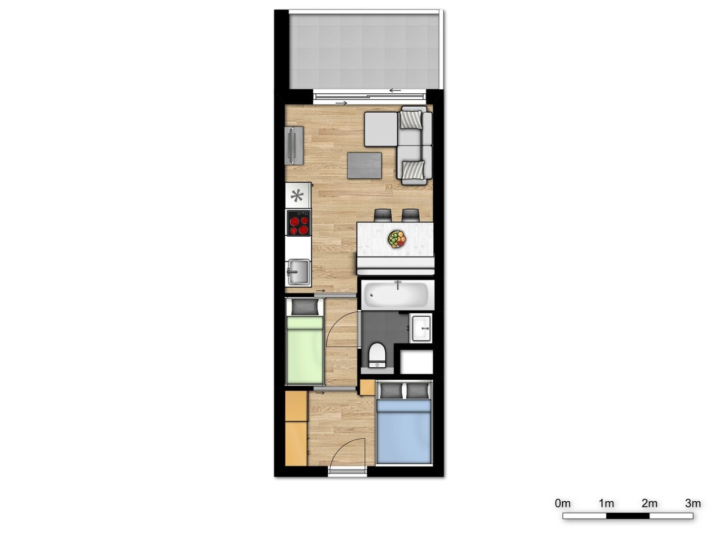 Business flat met 2 slaaphoeken in Holiday Suites Zeebrugge (6p) 