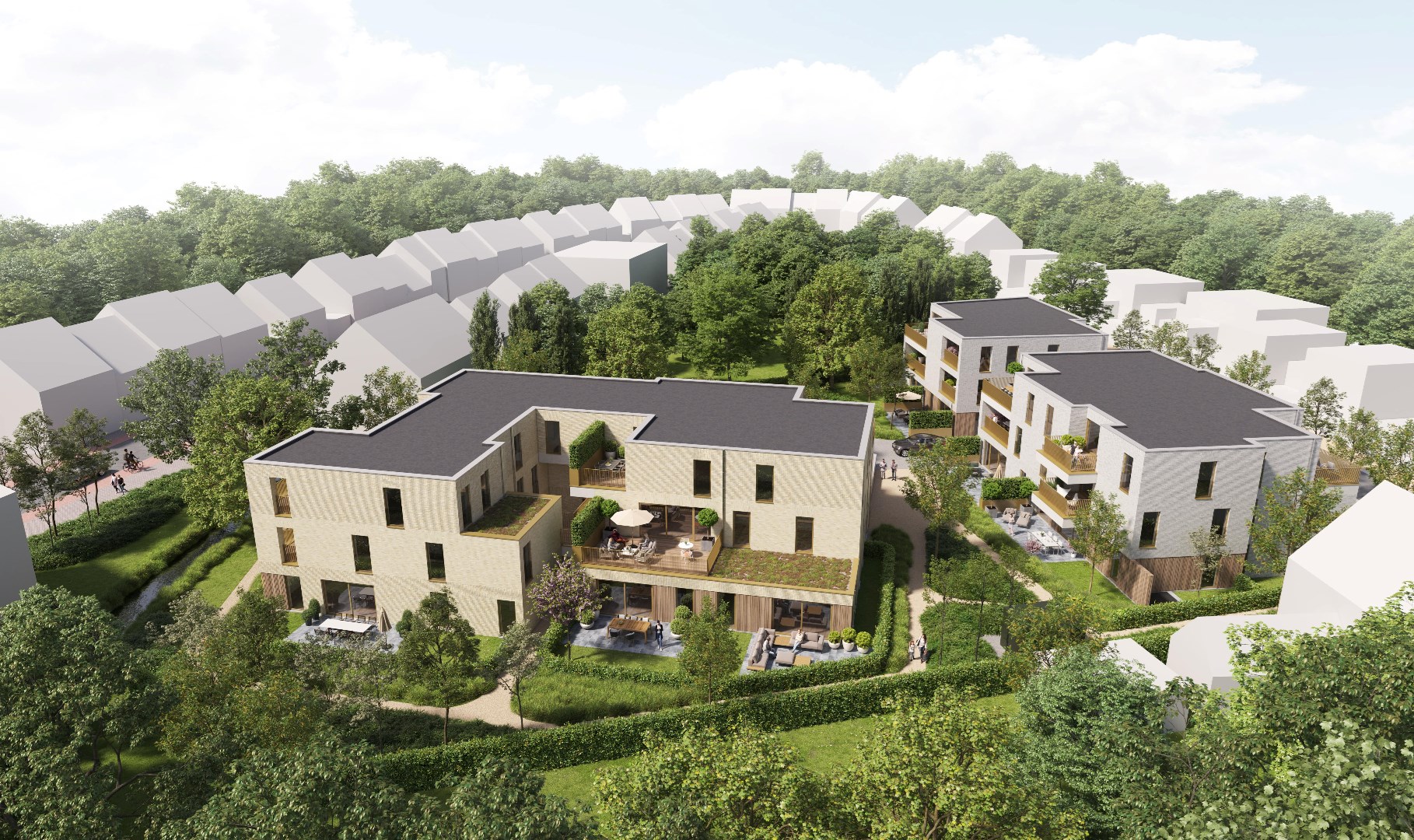 Gelijkvloers nieuwbouwappartement met 3 slaapkamers en tuin 