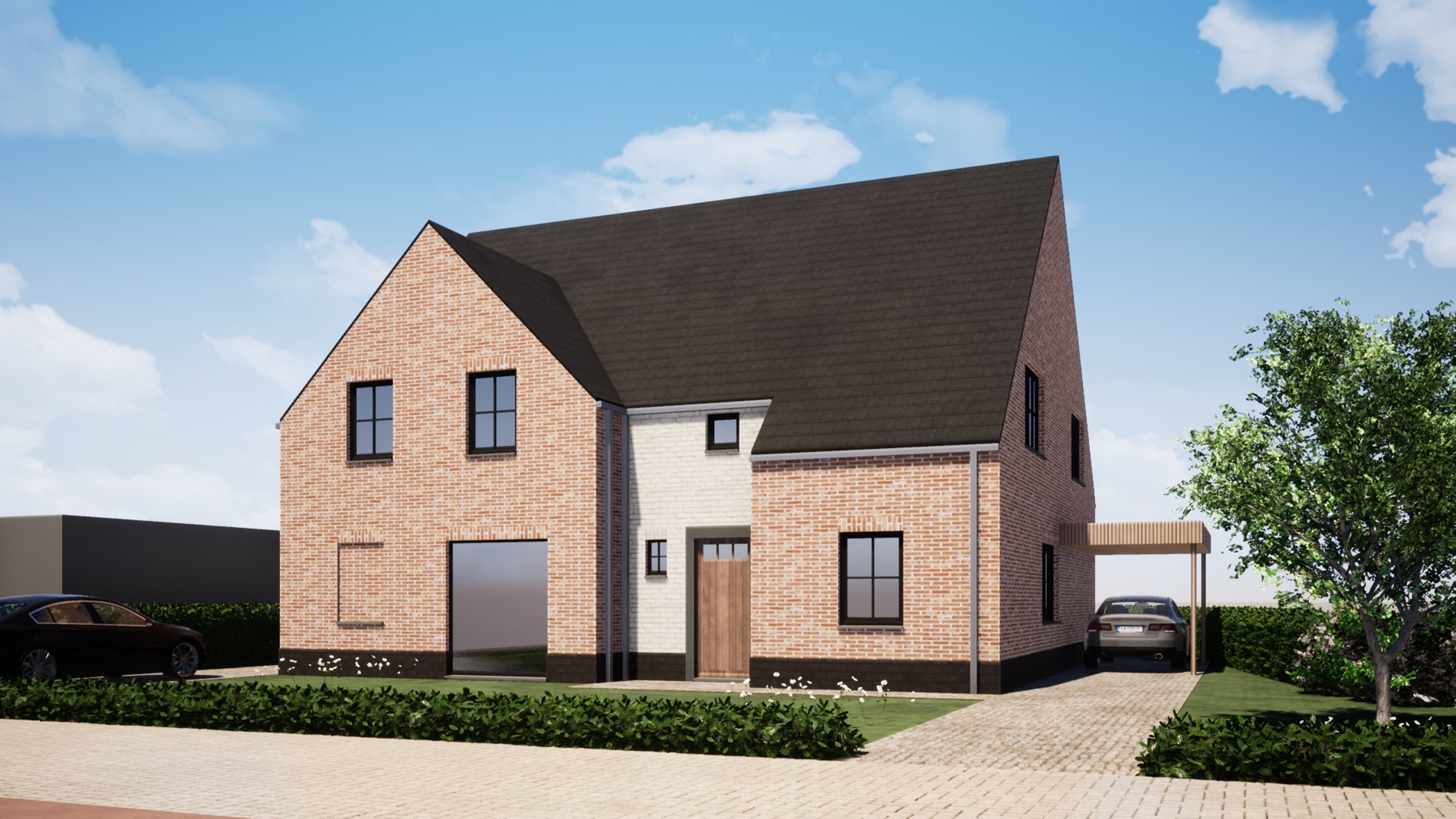 Ruime landelijke nieuwbouwwoningen (> 563 m²) op centrale ligging nabij centrum Zedelgem 