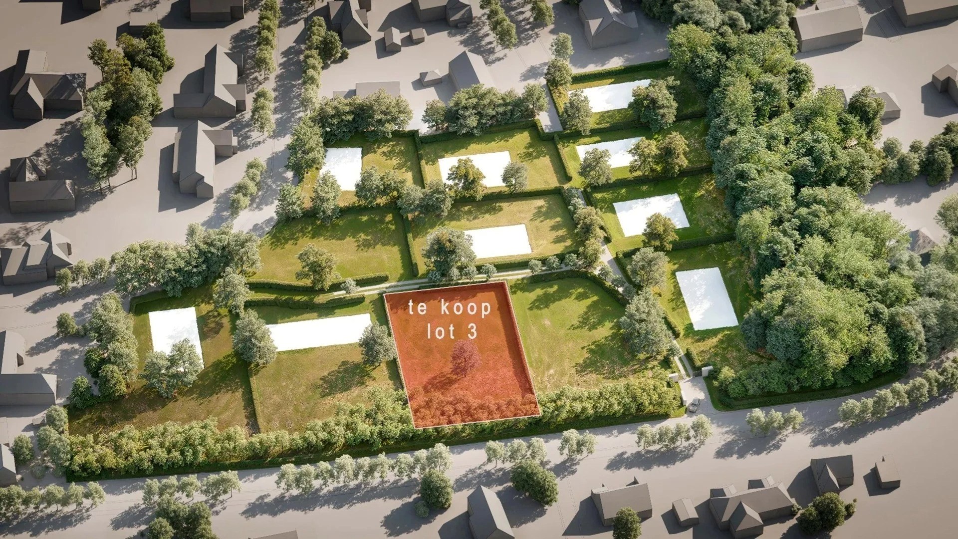 Lotissement clôturé Zoutedijk - Lot de construction 3 situé sur la Graaf Jansdijk avec une superficie de 1964 m2 