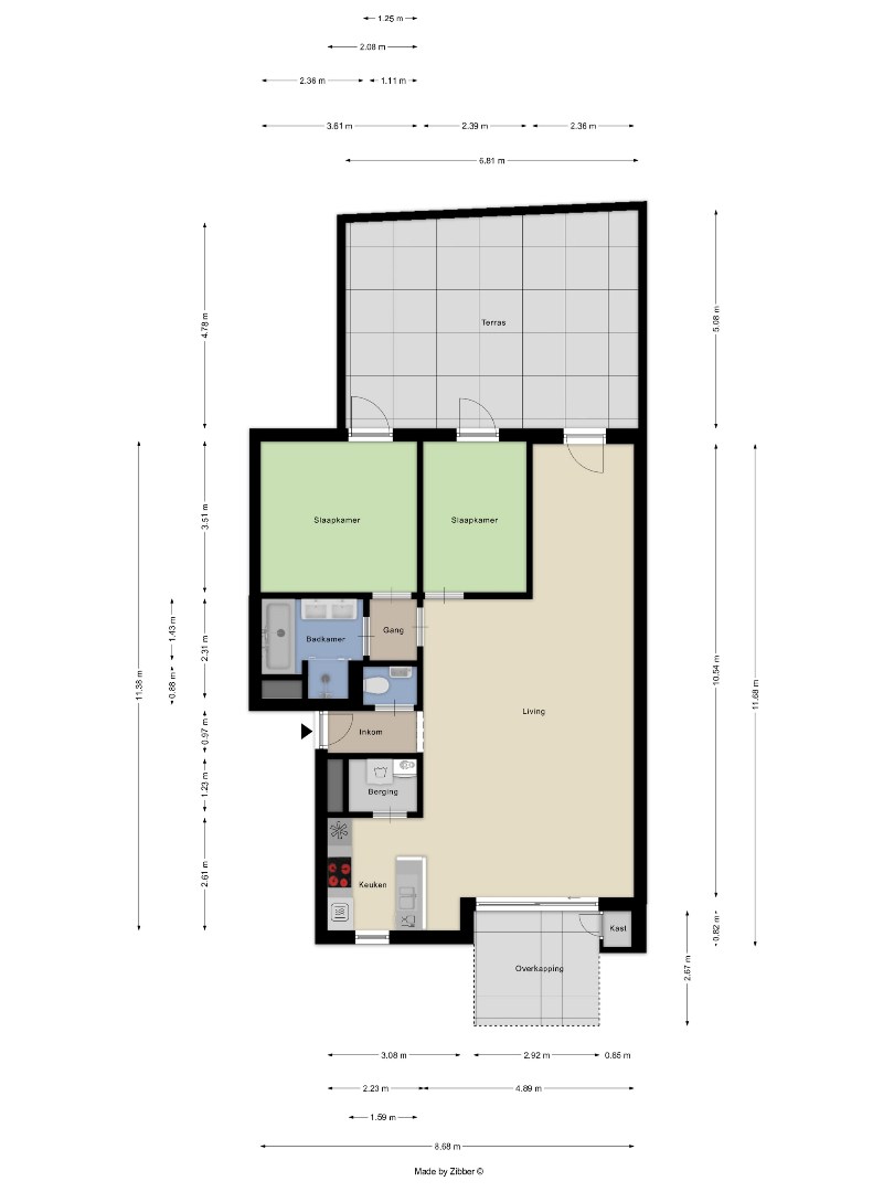Appartement met 2 slaapkamers, tuin, terras en autostaanplaats in Leuven! - EPC 175 kWh/m² - bewoonbare opp. 96 m² 