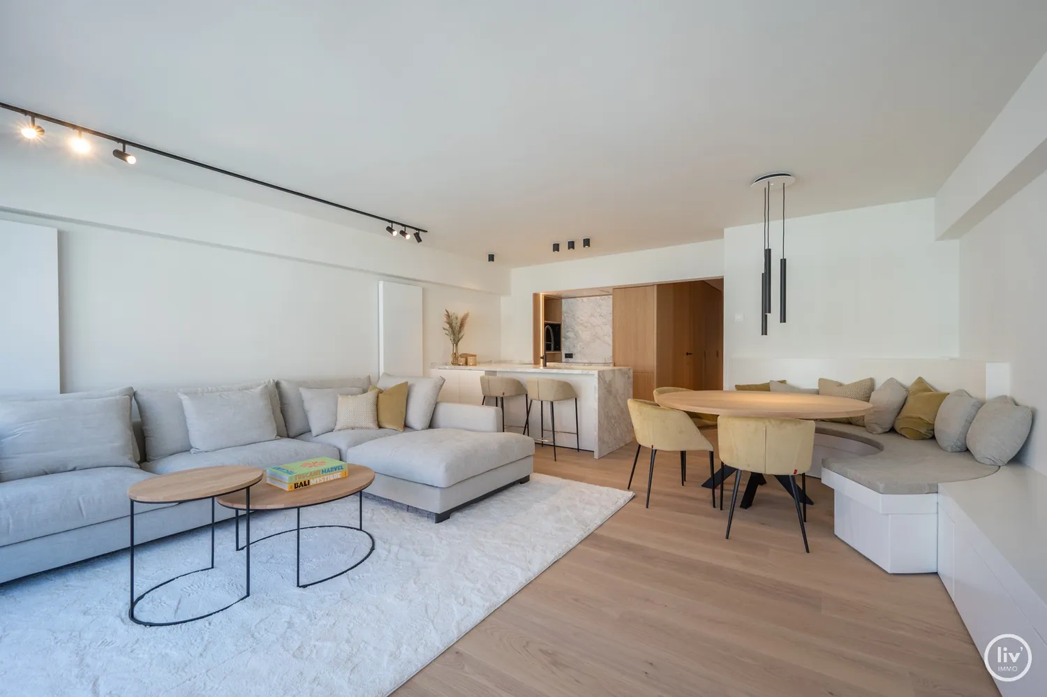 Appartement 3 chambres à coucher bénéficiant d'une finition très luxueuse, très bien situé près de la place Rubens avec vue mer latérale.