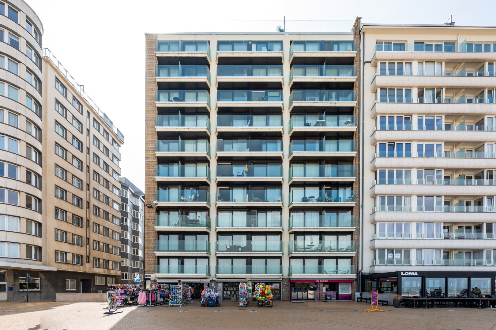 Studio met zijdelings zeezicht in het centrum van Oostende 