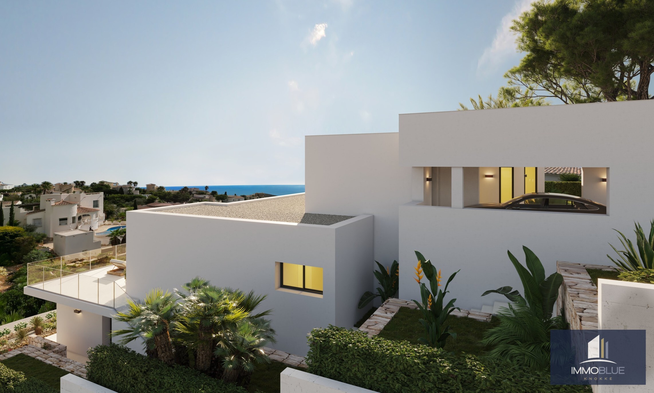 Maison moderne où le calme et la nature se rencontrent. 