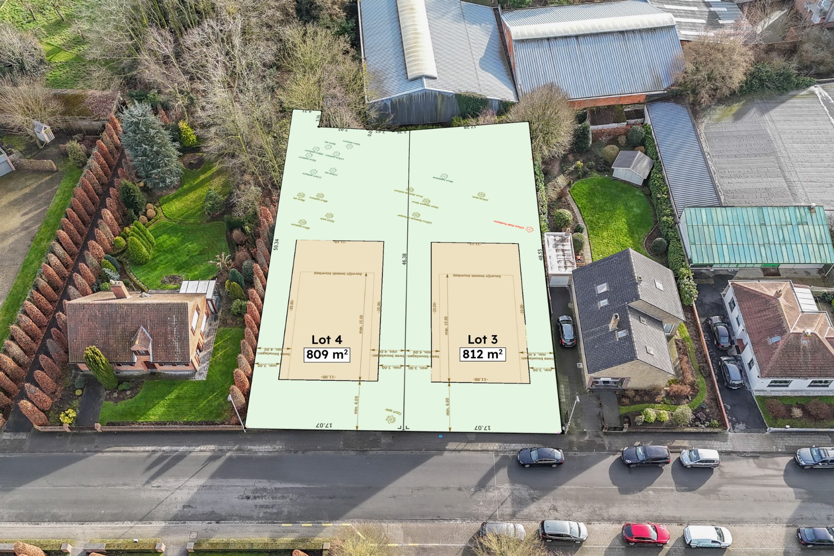 Bouwgrond voor villabouw in het centrum van Oudenburg! 