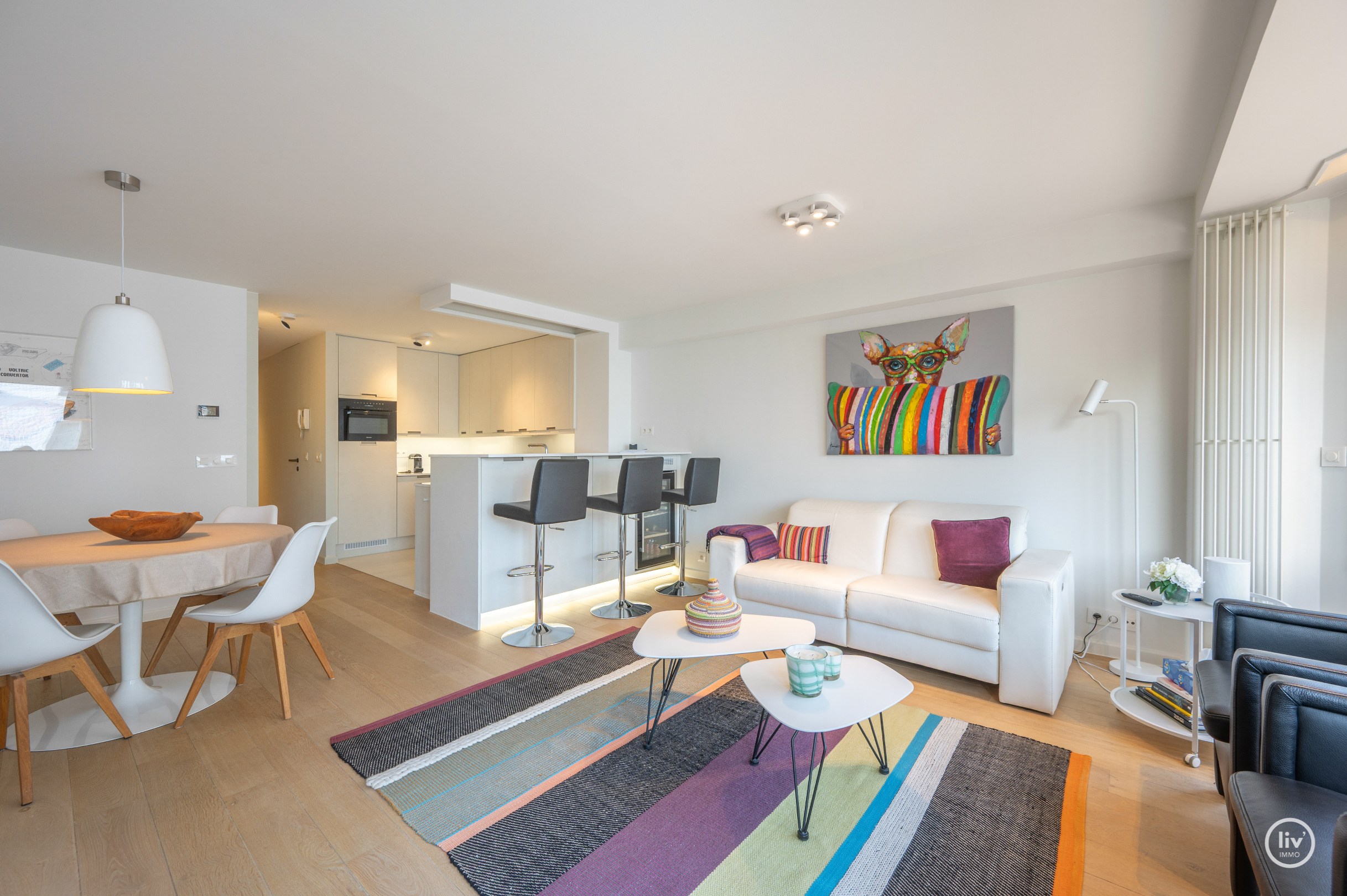 Zonnig en stijlvol vernieuwd appartement met twee slaapkamers op topligging op wandelafstand van de Lippenslaan. 