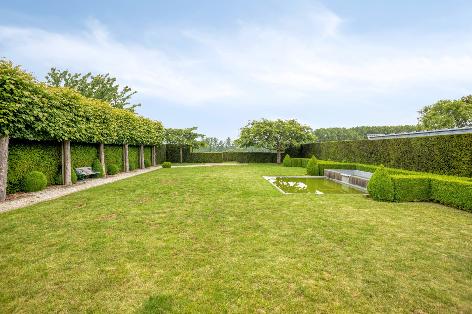 Tuin met vijver