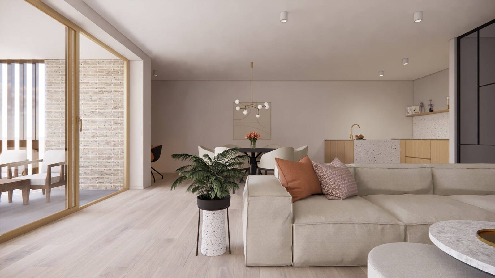 NIEUWBOUW APPARTEMENT MET 2 SLAAPKAMERS IN HET CENTRUM VAN KERMT 