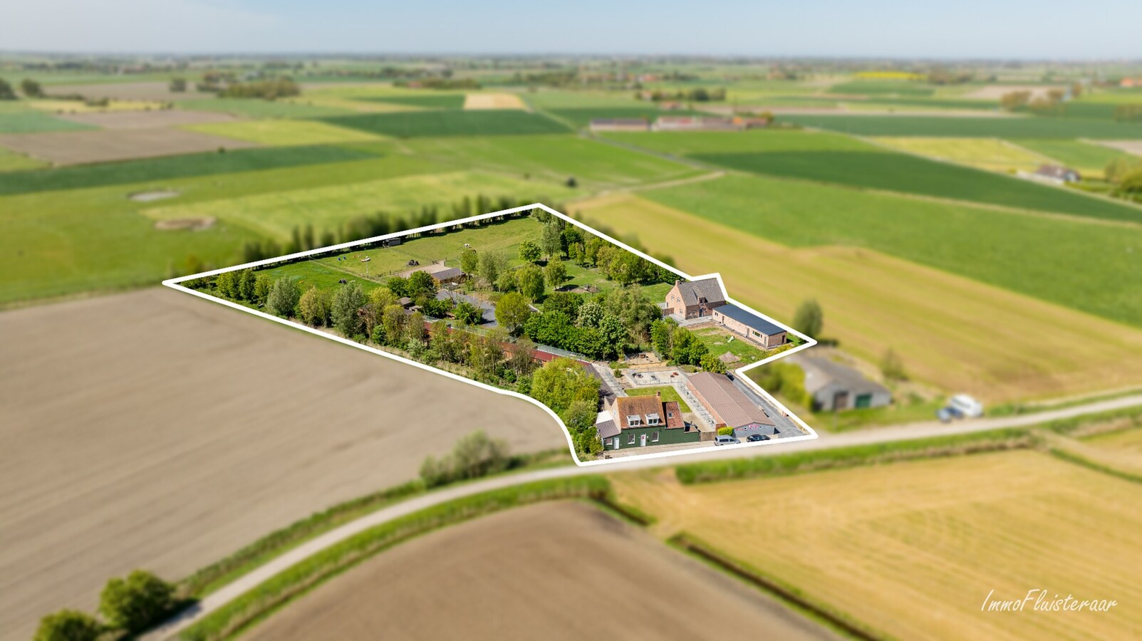 Beautiful estate with a new build villa and licensed dog and cat kennels in Diksmuide. 