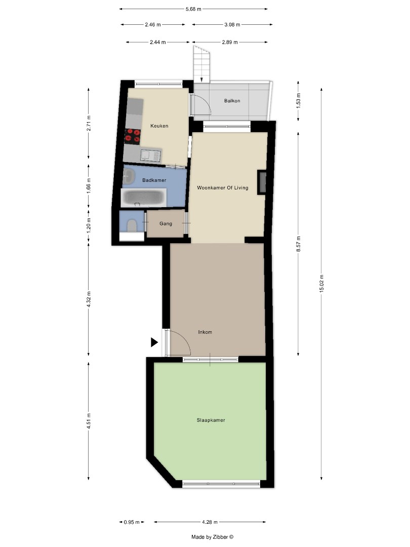 Super gelegen opbrengsteigendom bestaande uit 3 appartementen met tuin in het centrum van Tienen, EPC label C 