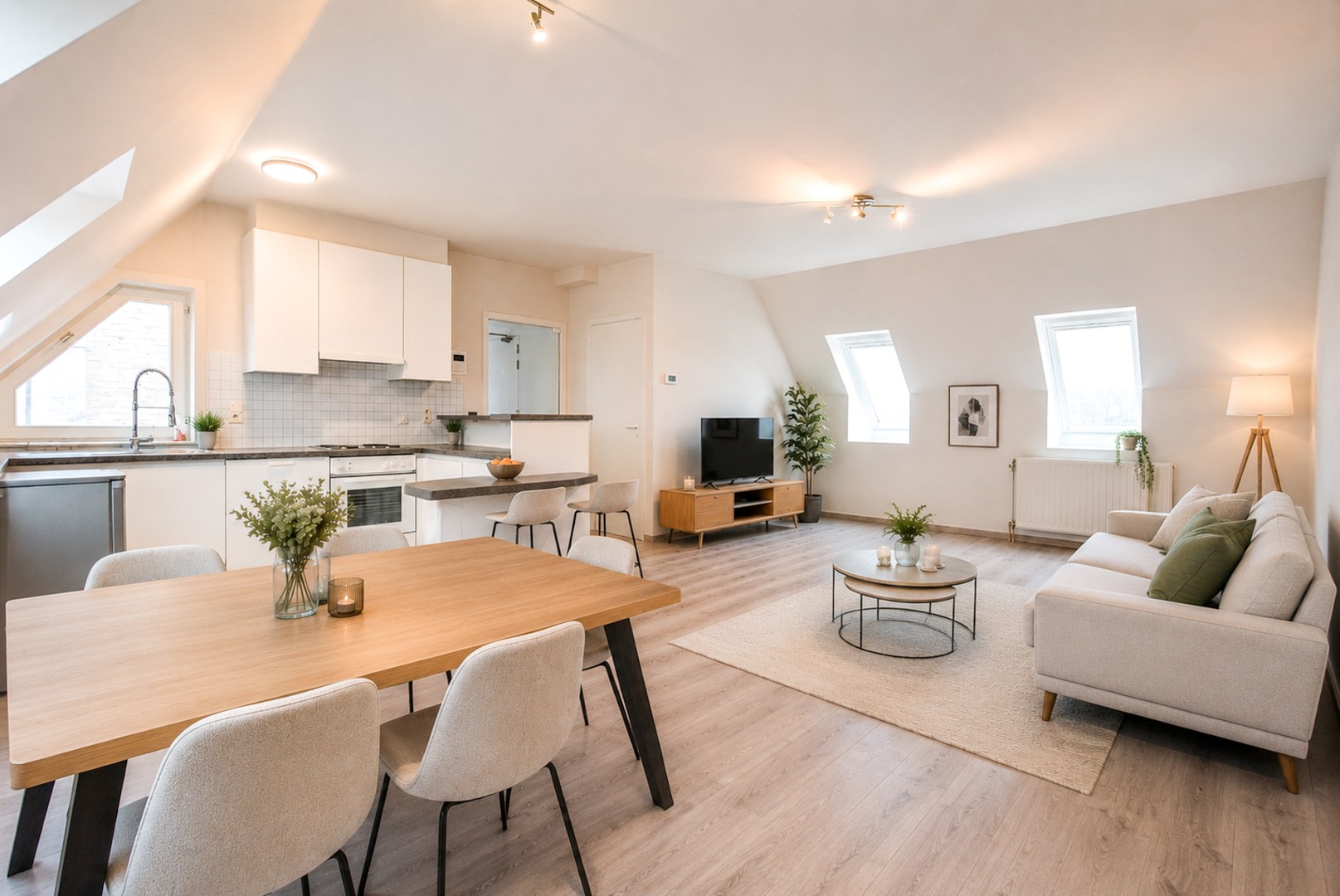 Instapklaar lichtrijk dakappartement in hartje Veurne (61m²) 