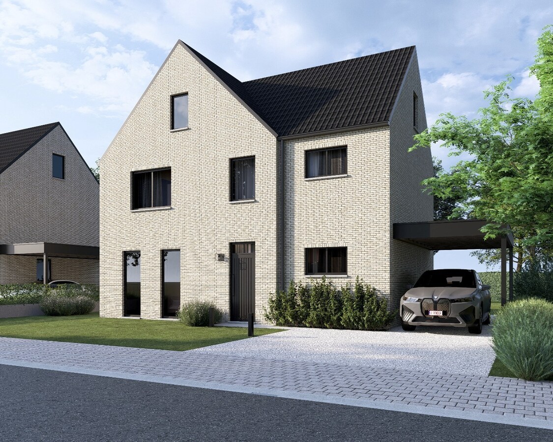 Vrijstaande Bijna Energie Neutrale nieuwbouwwoning op een perceel van 6are op een rustige locatie te Voorshoven, Neeroeteren! 