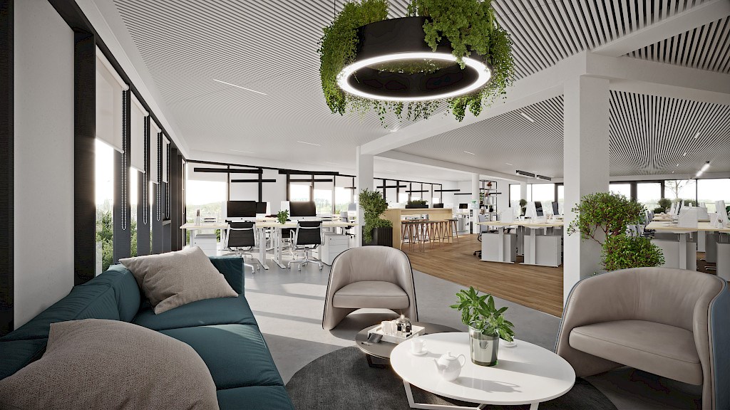 Kantoren te huur in renovatieproject The Curve aan E40 in Drongen