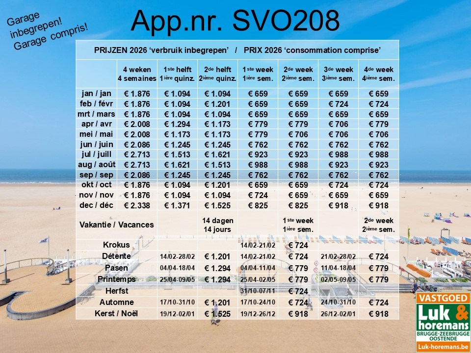 Appartement de vacances au centre d'Ostende avec une vue imprenable sur la mer et la ville 