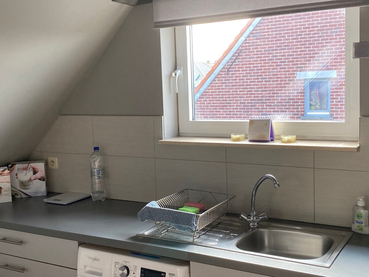 Eigentijds duplex-appartement met  autostaanplaats en kelder. Geen vaste kosten. 