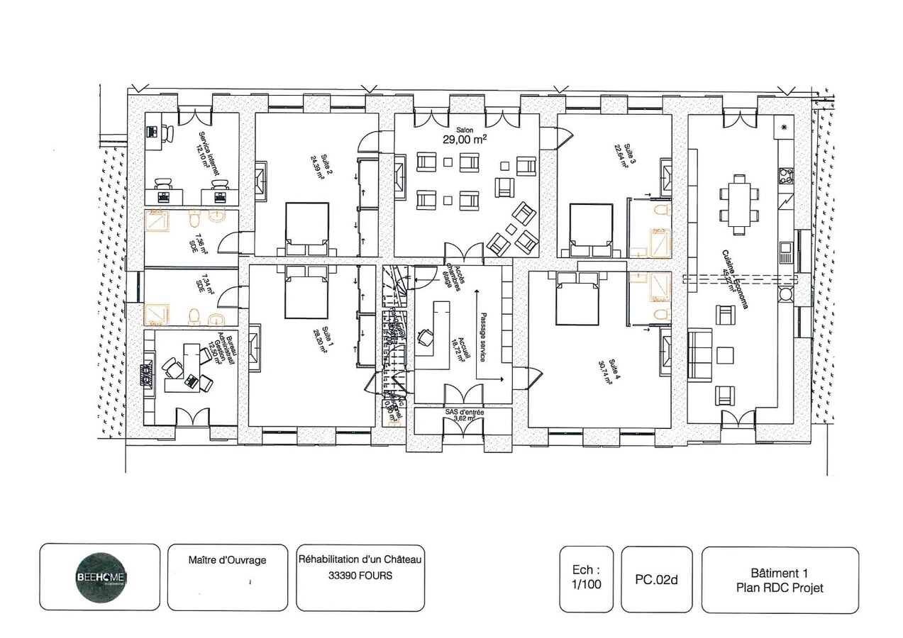 Chateau Les Chaumes - nabij Bordeaux (Frankrijk), Wijndomein met Restaurant en Hotel. 23 ha. 