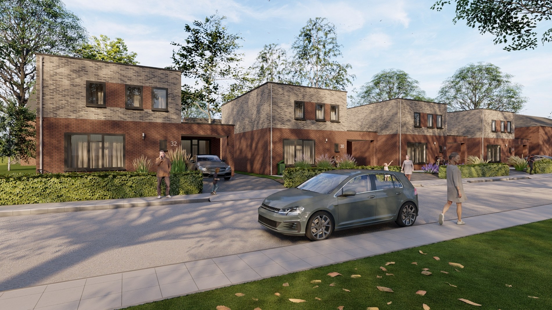 Nieuw te bouwen : 4 ruime vrijstaande levensloopbestendige woningen. 