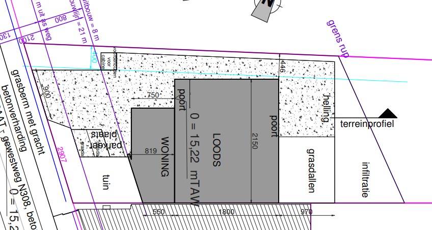 1446m² bouwgrond (woning + loods)  te koop in Proven. 